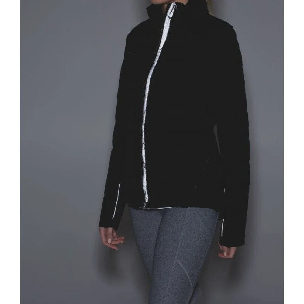 LULULEMON Fluffed Up Jacket Black Goose Down Full Zip Water Wind Resistant 6
